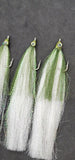 3 Fishing Teasers 2/0 Hooks Flies Fluke Flounder Striper Sea Bass Bait Rig Lure