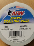AFW Monel Trolling Wire 40Lb 300' ft Spool Fishing Bass Tackle Bunker Spoons