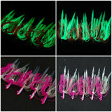 3 Tsunami Stlye Glass Minnow Silicone Skirt Teaser Lure Jig Bottom Fishing Glow