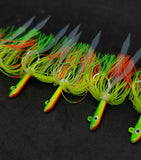 3 Tsunami Stlye Glass Minnow Silicone Skirt Teaser Lure Jig Bottom Fishing Glow