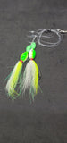 Hi-Lo Floating Bucktails 30 lb Fishing Rig 2 Hooks Bait  Teasers Fluke Sea Bass