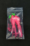 Hi-Lo 30 lb Fishing Rig 2 Hooks Bait 4" Pink GLOW B2 Squid Teasers Fluke SeaBass