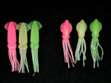 Fishing Lure B2 Squid Soft Body 3" in /8cm Hi-lo Octopus Glow Fluke Jig 10 Pack