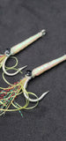 3 Fishing Squimp Teasers 5/0 Hook Flies Fluke Sea Bass Bait Rig Lure Squid Hi Lo