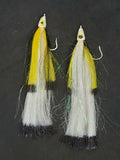 2 Fishing Teasers 5/0 Hooks Flies Fluke Flounder Striper Sea Bass Bait Rig Lure