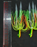 3 Tsunami Stlye Glass Minnow Silicone Skirt Teaser Lure Jig Bottom Fishing Glow