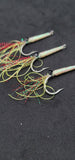 3 Fishing Squimp Teasers 5/0 Hook Flies Fluke Sea Bass Bait Rig Lure Squid Hi Lo