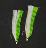 2 Fishing Teasers 5/0 Hooks Flies Fluke Flounder Striper Sea Bass Bait Rig Lure