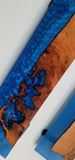 Epoxy Shelf with Hangers 2 Shelves Sapphire Blue Pour With Live Edge Wall Art FY