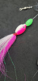 Hi-Lo Floating Bucktails 30 lb Fishing Rig 2 Hooks Bait  Teasers Fluke Sea Bass