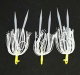 3 Tsunami Stlye Glass Minnow Silicone Skirt Teaser Lure Jig Bottom Fishing Sunny