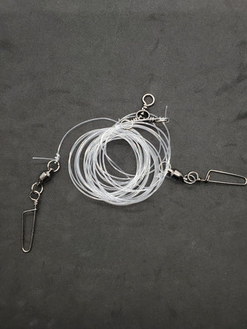 Tandem MOJO Rig Leader 5' X 10'  100 lb mono fishing line Connection Hand Tied.