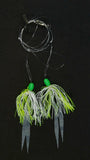 Hi-Lo Bottom Fishing Rig Double Silicone Skirt Teaser Glow Bead Hook Fluke Bass