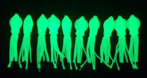 Fishing Lure B2 Stlye Squid Body 2.5" in /6 cm Octopus Soft Glow Fluke Jig 10 Pc