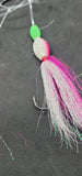 Hi-Lo Floating Bucktails 30 lb Fishing Rig 2 Hooks Bait  Teasers Fluke Sea Bass
