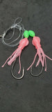 2.5" Pink Glow B2 Squid Hi-Lo Rig