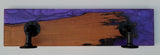 Epoxy Shelf w/ Hangers Sapphire Purple Pour With Wood Live Edge Wall Steam Punk