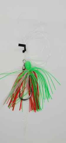 Hi-Lo Bottom Fishing Rig Single Silicone Skirt Teaser Glow Bead Hook Fluke Bass