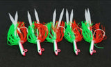 5 Teaser Stlye Glass Minnow Silicone Skirt Lure Jig Nuclear Bottom Fishing Fluke