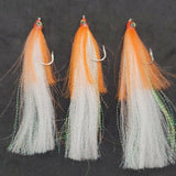 3 Fishing Teasers 5/0 Hooks Flies Fluke Flounder Striper Sea Bass Bait Rig Lure