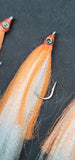 3 Fishing Teasers 5/0 Hooks Flies Fluke Flounder Striper Sea Bass Bait Rig Lure