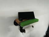 New Hot Floating River Shelf TP Holder Epoxy Resin Live Edge Steampunk Handmade