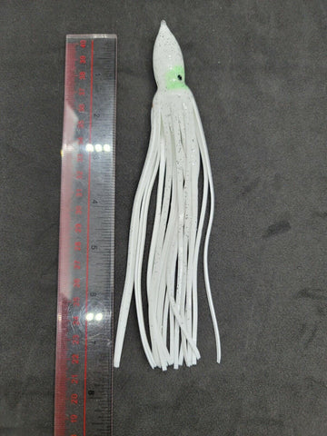 Hoochie Squid Fishing Tackle White 7.5" 19cm Trolling Terminal Tackle TunaMarlin