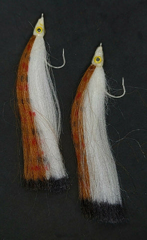 2 Fishing Teasers 5/0 Hooks Flies Fluke Flounder Striper Sea Bass Bait Rig Lure