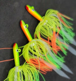 3 Tsunami Stlye Glass Minnow Silicone Skirt Teaser Lure Jig Bottom Fishing Glow