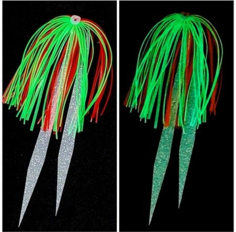 Silicone Fishing Skirt 4" in / 10 cm Glow Tails Fishing Lure Teaser Micro Tackle