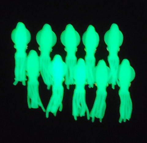 Fishing Lure B2 Stlye Squid Body 4" in /10 cm Octopus Soft Glow Fluke Jig 10 Pc