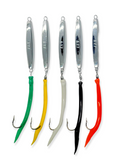 5 Pack 3 oz Ava Diamond Jig Smooth W/  9/0 Hook Split Tube Tails Fishing Jigging Saltwater