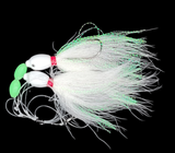 Hi-Lo Floating Bucktails 30 lb Fishing Rig 2 Hooks Bait  Teasers Fluke Sea Bass