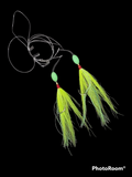 Fishing Bucktail Slide Hi-Lo 2 Teaser W/ M3 Hooks 6/0 Size Fluke Tackle